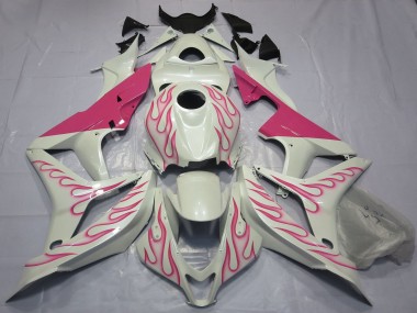 Wholesale 2007-2008 Honda CBR600RR Motorcycle Fairings - White Pink Flame Canada