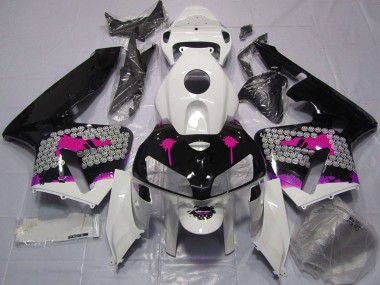 Wholesale 2005-2006 Honda CBR600RR Motorcycle Fairings - Pink Splatter on Glossy Black Canada
