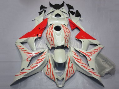 Wholesale 2007-2008 Honda CBR600RR Motorcycle Fairings - White Red Flame Canada