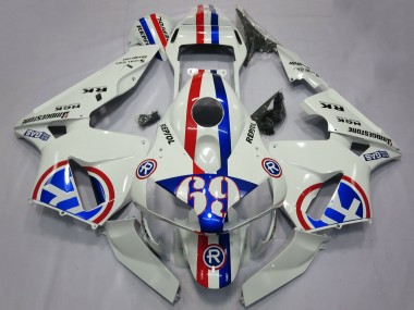 Wholesale 2003-2004 Honda CBR600RR Motorcycle Fairings - White Red Blue Repsol 69 Canada