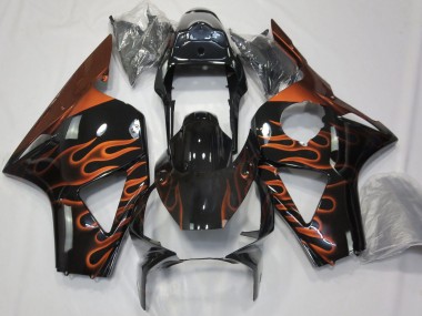 Wholesale 2002-2003 Honda CBR954RR Motorcycle Fairings - Glossy Black Orange Flame Canada