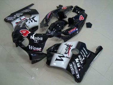 Wholesale 1990-1998 Honda CBR250RR Motorcycle Fairings - Glossy Black White West Mobil Canada