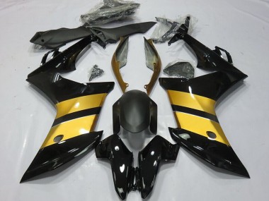 Wholesale 2011-2013 Honda CBR600F Motorcycle Fairings - Gold Glossy Black CBR Design Canada