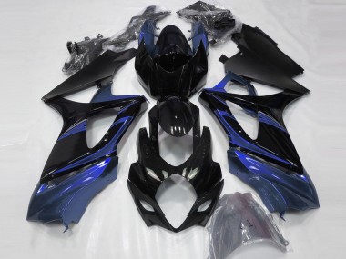 Wholesale 2007-2008 Suzuki GSXR 1000 Motorcycle Fairings - Blue Glossy Black Canada