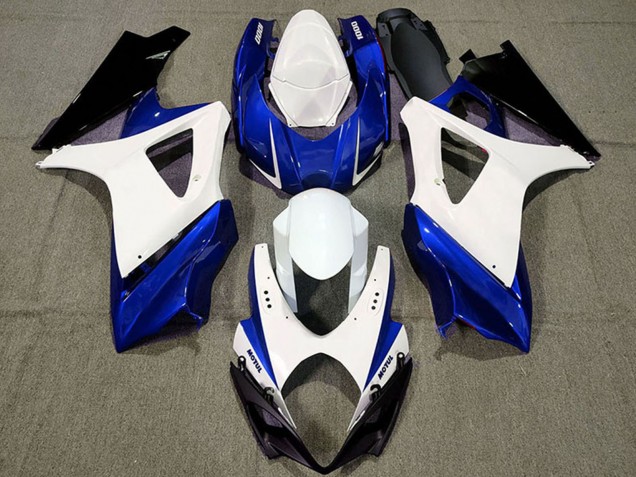 2007-2008 Suzuki GSXR 1000 Motorcycle Fairings - White Blue Black Canada