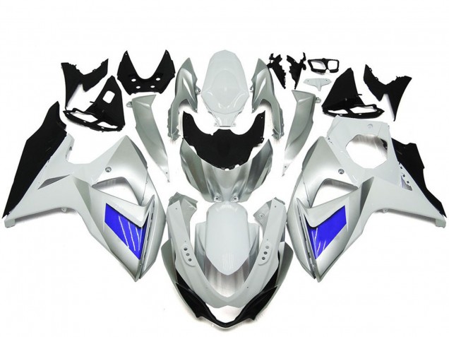 2009-2016 Suzuki GSXR 1000 Motorcycle Fairing - White Blue Canada