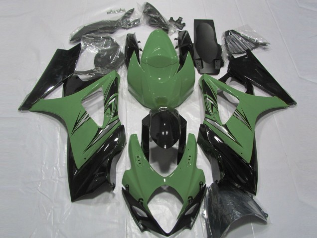 2007-2008 Suzuki GSXR 1000 Motorcycle Fairings - Forest Green Glossy Black Canada