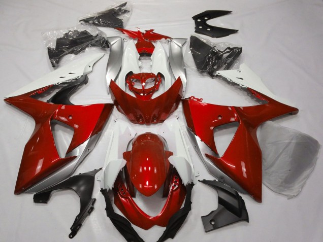 2009-2016 Suzuki GSXR 1000 Motorcycle Fairings - White Silver Red Canada