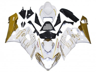 Wholesale 2005-2006 Suzuki GSXR 1000 Motorcycle Fairings - White Gold Corona Custom Canada