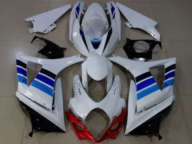Wholesale 2007-2008 Suzuki GSXR 1000 Motorcycle Fairings - White Blue OEM Style Canada