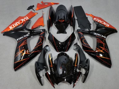 Wholesale 2006-2007 Suzuki GSXR 600 / GSXR 750 Motorcycle Fairings - Glossy Black Orange Bacardi Canada