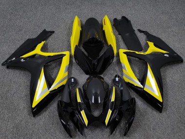 Wholesale 2006-2007 Suzuki GSXR 600 / GSXR 750 Motorcycle Fairings - Glossy Black Yellow Silver OEM Style Canada