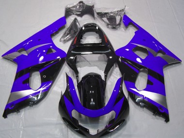 Wholesale 2001-2003 Suzuki GSXR 600 / GSXR 750 Motorcycle Fairings - Blue Silver Glossy Black OEM Style Canada