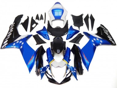 Wholesale 2011-2024 Suzuki GSXR 600 / GSXR 750 Motorcycle Fairings - Blue Style with Red Stars Canada