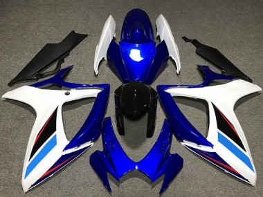 Wholesale 2006-2007 Suzuki GSXR 600 / GSXR 750 Motorcycle Fairing Kits - White Blue Glossy Black Canada