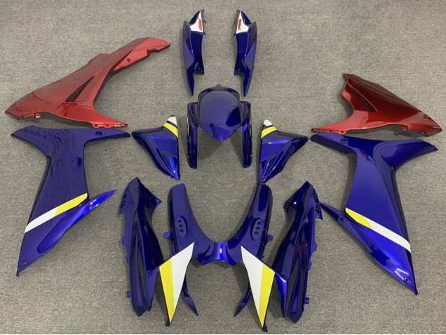 2011-2024 Suzuki GSXR 600 / GSXR 750 Motorcycle Fairings - Blue with Red Lowers Canada