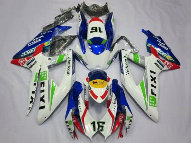 Wholesale 2008-2010 Suzuki GSXR 600 / GSXR 750 Motorcycle Fairings - White Blue Green Yellow Red Fixi 16 Canada