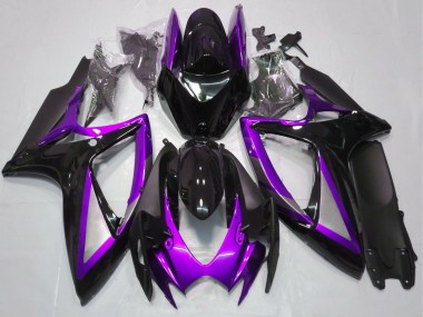 Wholesale 2006-2007 Suzuki GSXR 600 / GSXR 750 Motorcycle Fairings - Purple Glossy Black Matte Black Canada
