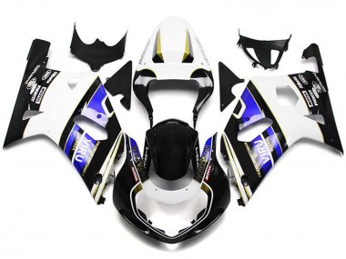 Wholesale 2001-2003 Suzuki GSXR 600 / GSXR 750 Motorcycle Fairings - White Blue Glossy Black Viru Style Canada