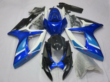 Wholesale 2006-2007 Suzuki GSXR 600 / GSXR 750 Motorcycle Fairing - White Blue Glossy Black Canada
