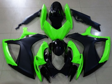 Wholesale 2006-2007 Suzuki GSXR 600 / GSXR 750 Motorcycle Fairings - Green Glossy Black Matte Black Canada