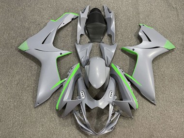 Wholesale 2011-2024 Suzuki GSXR 600 / GSXR 750 Motorcycle Fairings - Matte Nardo Grey Green Accents Canada