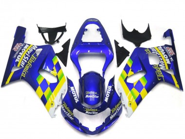 Wholesale 2001-2003 Suzuki GSXR 600 / GSXR 750 Motorcycle Fairings - Blue Yellow Green White MoviStar Canada