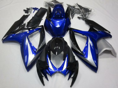 Wholesale 2006-2007 Suzuki GSXR 600 / GSXR 750 Motorcycle Fairings - Blue Silver Glossy Black OEM Style Canada