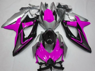 Wholesale 2008-2010 Suzuki GSXR 600 / GSXR 750 Motorcycle Fairings - Silver Pink Glossy Black Canada