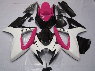 Wholesale 2006-2007 Suzuki GSXR 600 / GSXR 750 Motorcycle Fairings - Pink White Glossy Black Star Canada