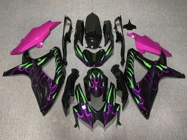 Wholesale 2008-2010 Suzuki GSXR 600 / GSXR 750 Motorcycle Fairings - Glossy black Pink Purple Green Flame Canada