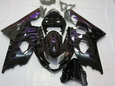 Wholesale 2004-2005 Suzuki GSXR 600 / GSXR 750 Motorcycle Fairings - Glossy Black Purple Flame Canada