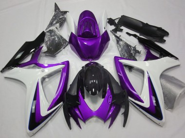 Wholesale 2006-2007 Suzuki GSXR 600 / GSXR 750 Motorcycle Fairings - Purple White Glossy Black Canada