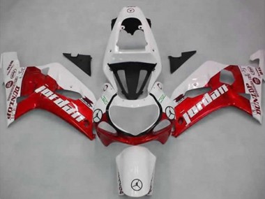Wholesale 2001-2003 Suzuki GSXR 600 / GSXR 750 Motorcycle Fairings - White Red Jordan Dunlop Canada