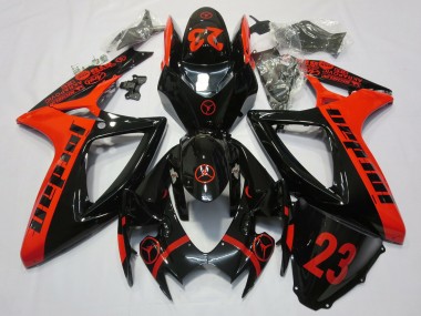 Wholesale 2006-2007 Suzuki GSXR 600 / GSXR 750 Motorcycle Fairings - Red Glossy Black Jordan 23 Canada