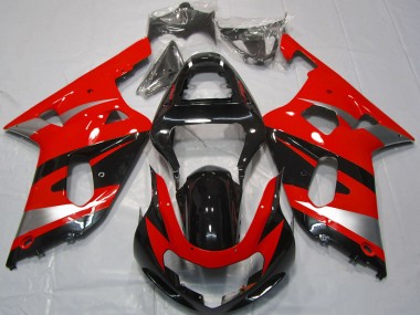 Wholesale 2001-2003 Suzuki GSXR 600 / GSXR 750 Motorcycle Fairings - Red Silver Glossy Black OEM Style Canada