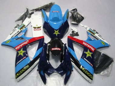 Wholesale 2006-2007 Suzuki GSXR 600 / GSXR 750 Motorcycle Fairings - Blue White Red Glossy Black Rockstar Canada