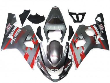 Wholesale 2004-2005 Suzuki GSXR 600 / GSXR 750 Motorcycle Fairings - Silver Red MoviStar Canada