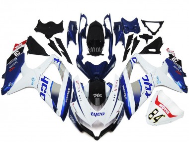 Wholesale 2008-2010 Suzuki GSXR 600 / GSXR 750 Motorcycle Fairings - White Silver Blue Black Tyco Canada