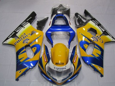 Wholesale 2001-2003 Suzuki GSXR 600 / GSXR 750 Motorcycle Fairings - Yellow Blue White Corona Motul Canada