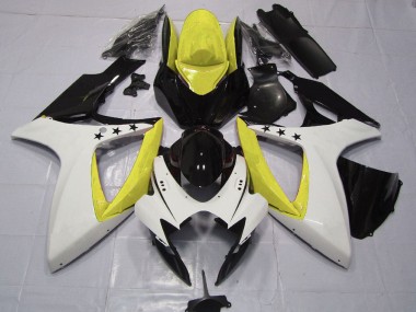 Wholesale 2006-2007 Suzuki GSXR 600 / GSXR 750 Motorcycle Fairings - Yellow White Glossy Black Star Canada