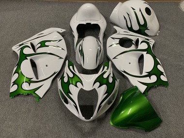 Wholesale 1996-2007 Suzuki GSXR 1300 Motorcycle Fairings - White Green Flame Canada