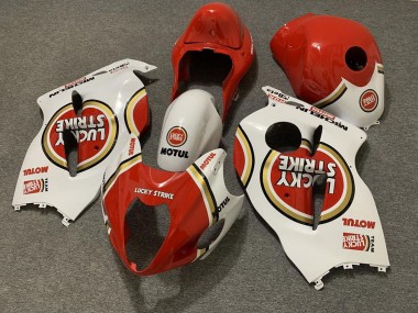 Wholesale 1996-2007 Suzuki GSXR 1300 Motorcycle Fairings - White Red Lucky Strike Canada