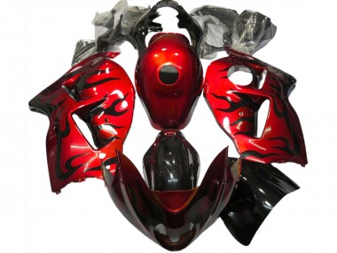 Wholesale 1996-2007 Suzuki GSXR 1300 Motorcycle Fairings - Red Black Flame Canada