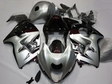 Wholesale 1996-2007 Suzuki GSXR 1300 Motorcycle Fairings - Silver Dark Red Canada