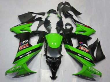 Wholesale 2008-2010 Kawasaki ZX10R Motorcycle Fairings - Green Black Red Kick Elf Henleys Vent-Axia Canada