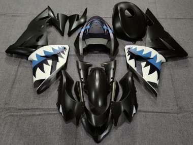Wholesale 2004-2005 Kawasaki ZX10R Motorcycle Fairings - Matte Black and Light Blue Shark Canada