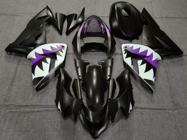 Wholesale 2004-2005 Kawasaki ZX10R Motorcycle Fairings - Matte Black and Purple Shark Canada