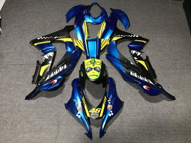 Wholesale 2016-2020 Kawasaki ZX10R Motorcycle Fairings - Metallic Blue Yellow Shark 46 Canada