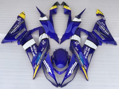 Wholesale 2013-2018 Kawasaki ZX6R Motorcycle Fairings - Blue White Yellow Trick Star Bridgestone Canada